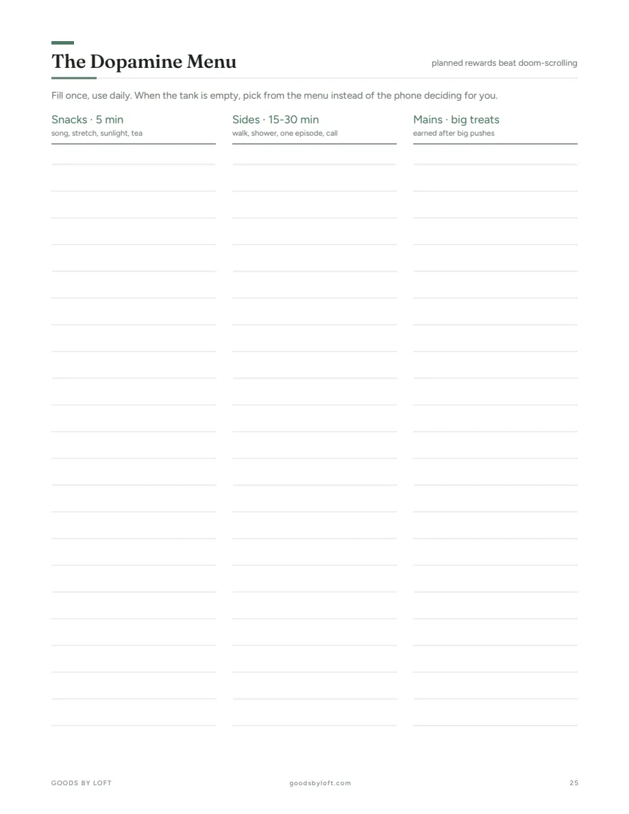 The Dopamine Menu