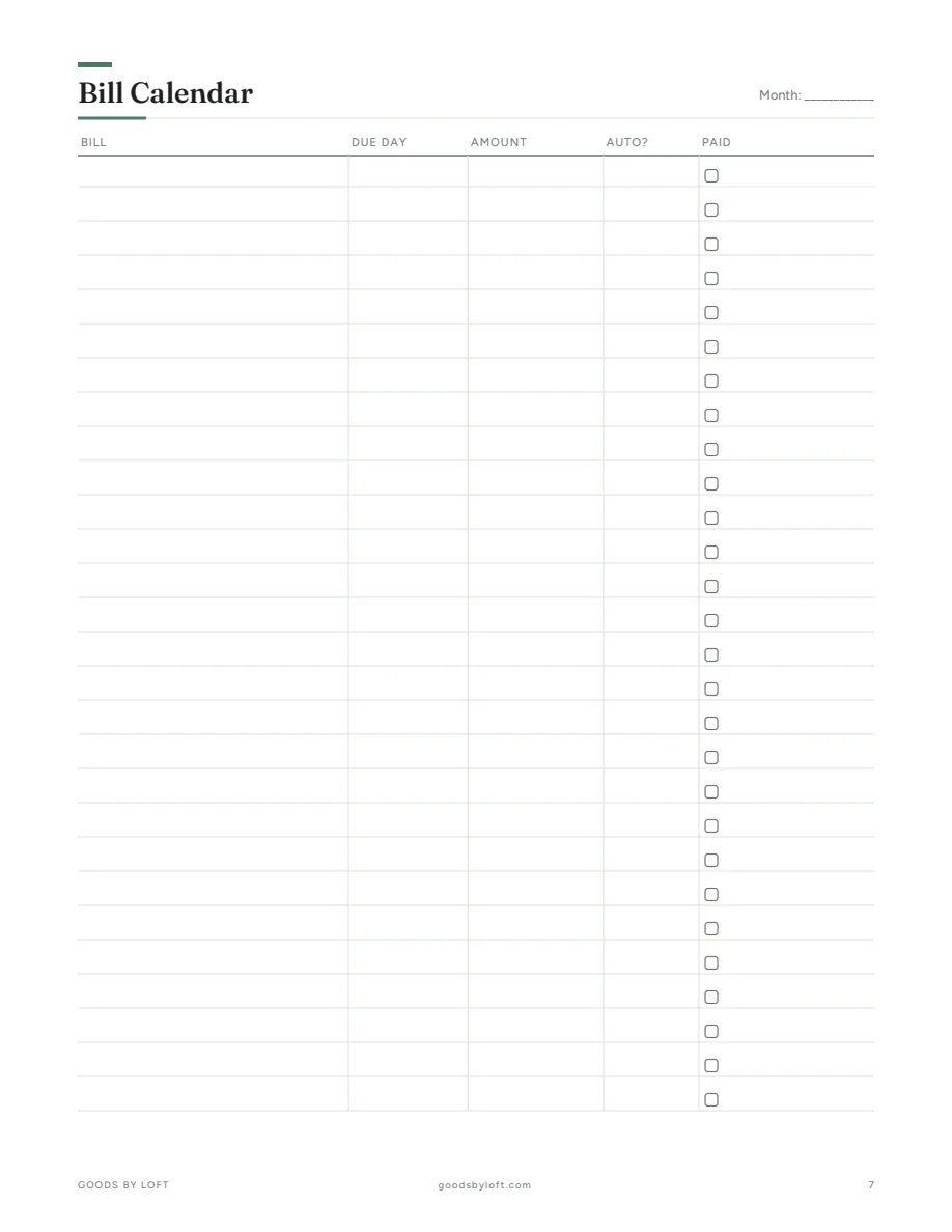 Every bill and due date on one calendar