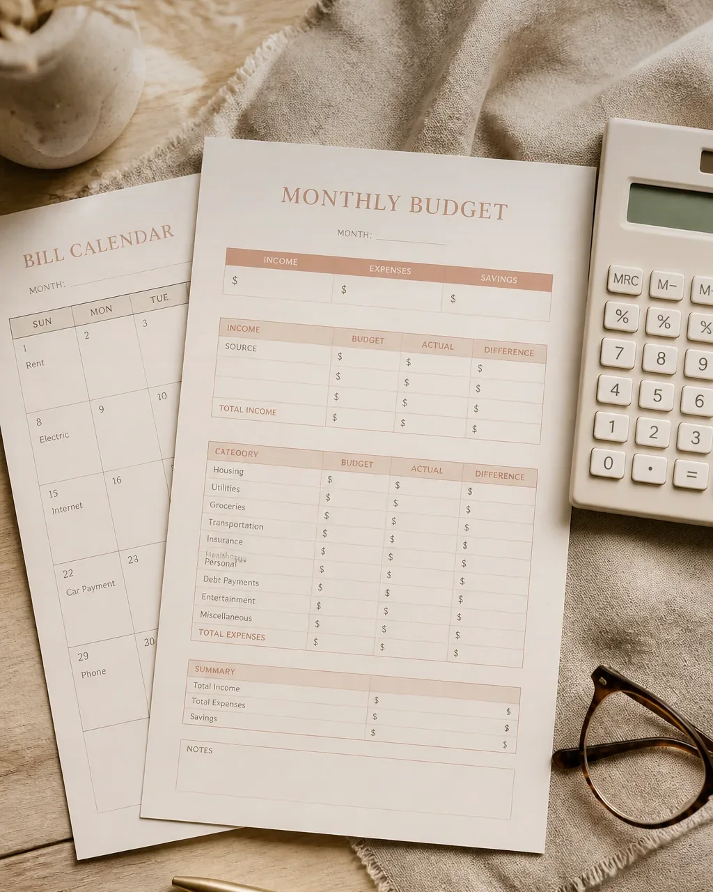 The Monthly Budget & Savings Planner: cover